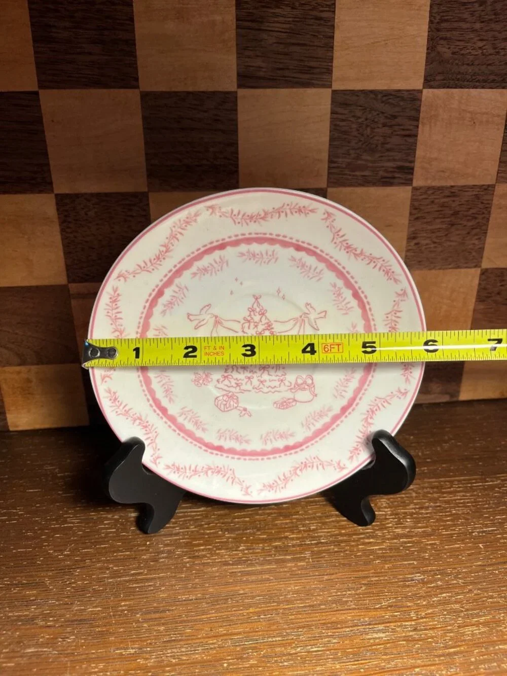 Monterey Bay Pink Bow and Dove Christmas Tree Saucer A827